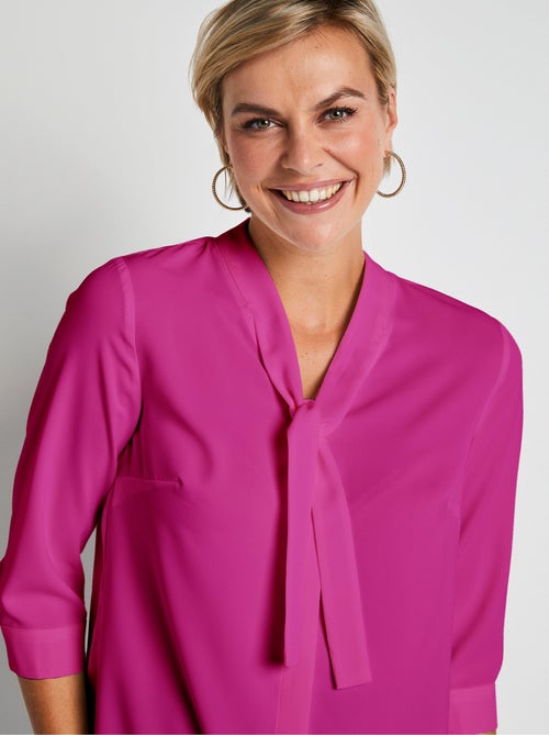 Tunique boutonnée avec lavallière - Kiabi