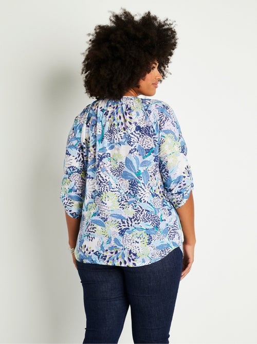 Tunique boutonnée longue fleurie - Afibel - Kiabi