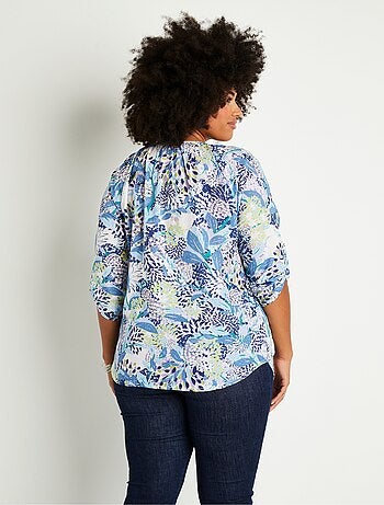 Tunique boutonnée longue fleurie