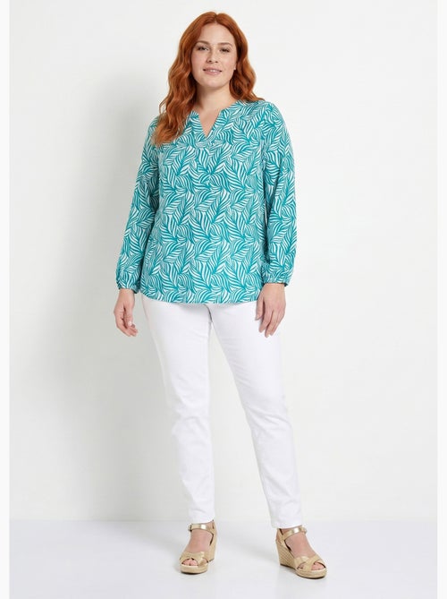 Tunique boutonnée longue manches 3/4 - Afibel - Kiabi