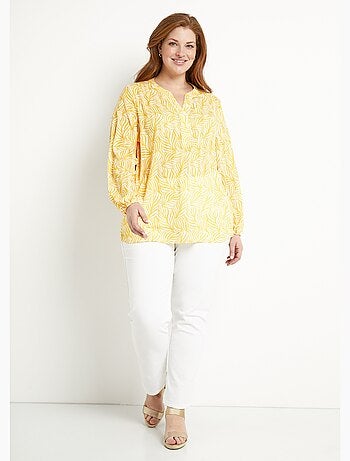 Tunique boutonnée longue manches 3/4