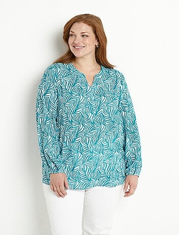 Tunique boutonnée longue manches 3/4