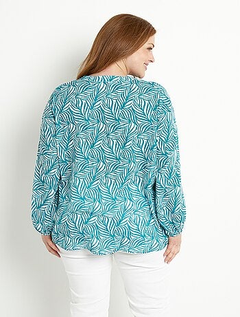 Tunique boutonnée longue manches 3/4