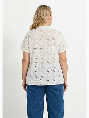 Tunique broderie anglaise, encolure v - afibel