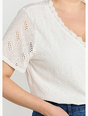 Tunique broderie anglaise, encolure v - afibel