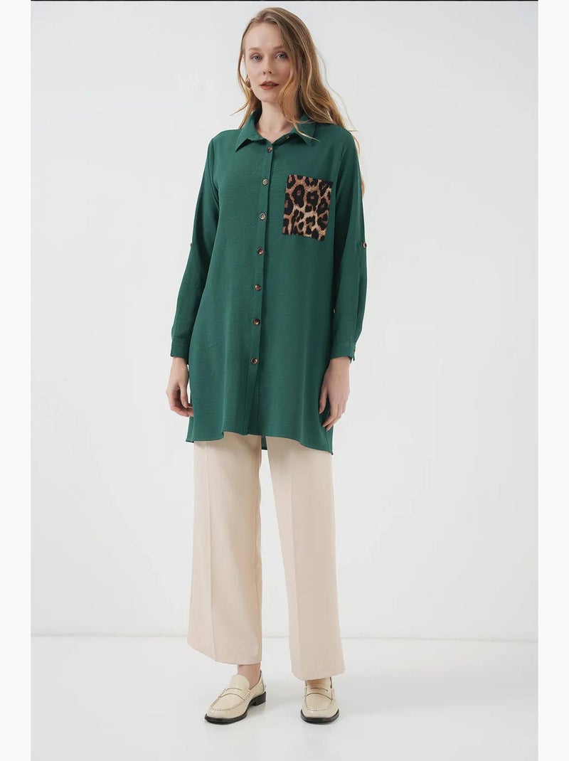 Tunique chemise à poches bdart Vert émeraude - Kiabi