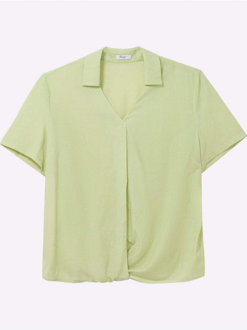 Tunique Col Polo Avec Encolure En V - Taille Standard - Sheego Vert pistache - Kiabi
