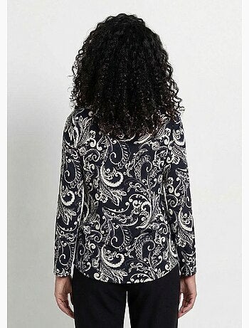 Tunique col V imprimée manches longues - Afibel