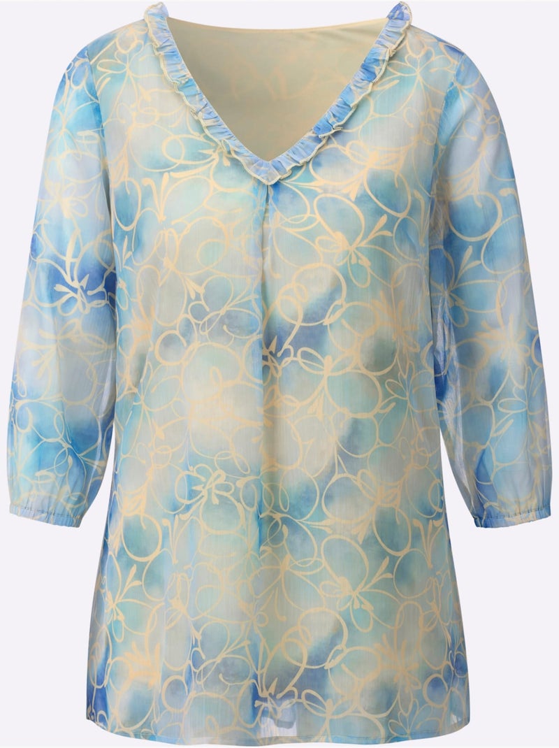Tunique Coupe Affinante - Taille Standard - Witt Bleu - Kiabi
