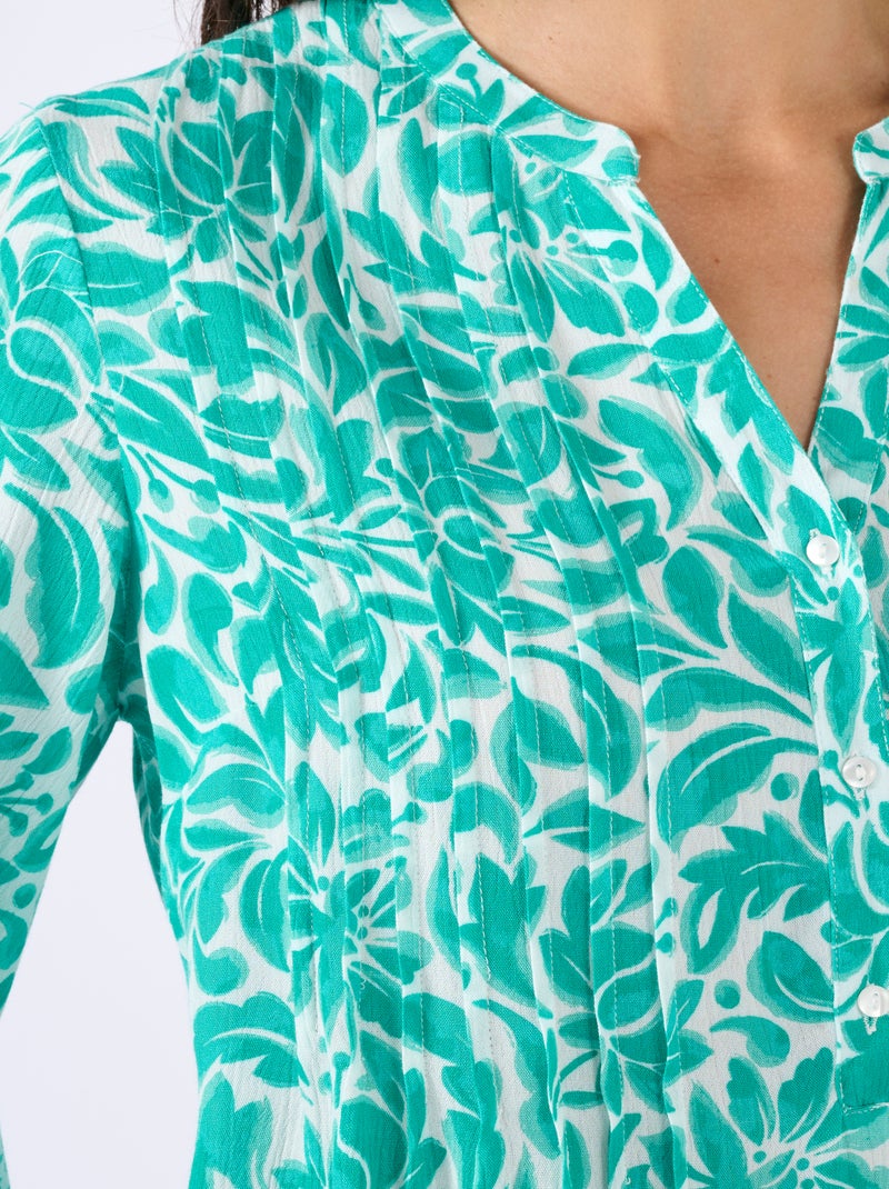 Tunique créponnée pure viscose - Damart Vert chèvrefeuille - Kiabi