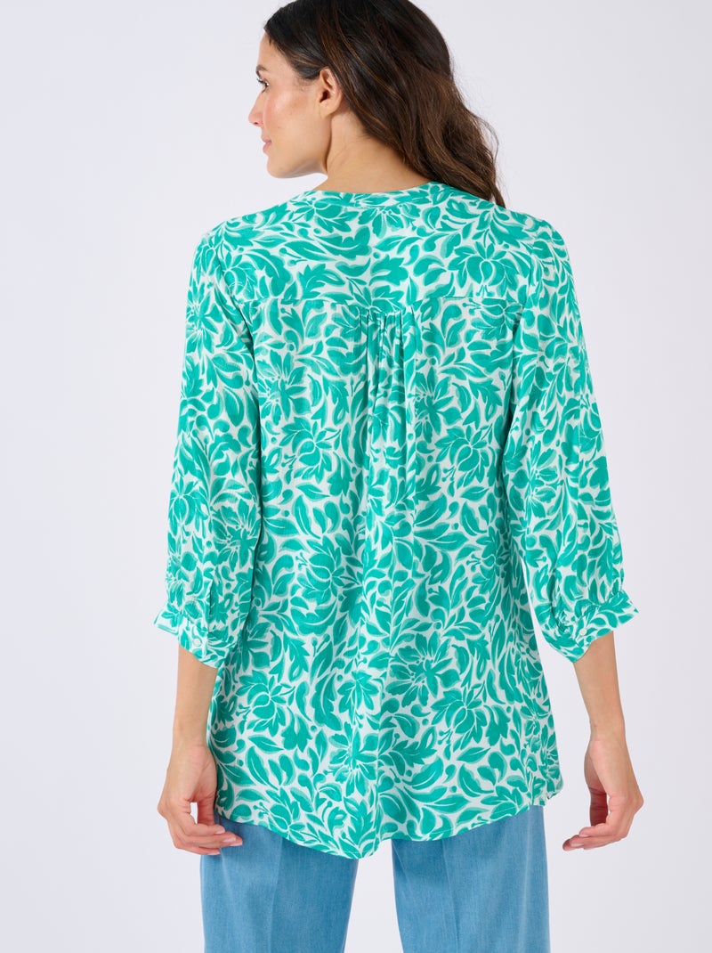 Tunique créponnée pure viscose - Damart Vert chèvrefeuille - Kiabi