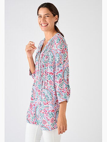 Tunique créponnée pure viscose - Damart