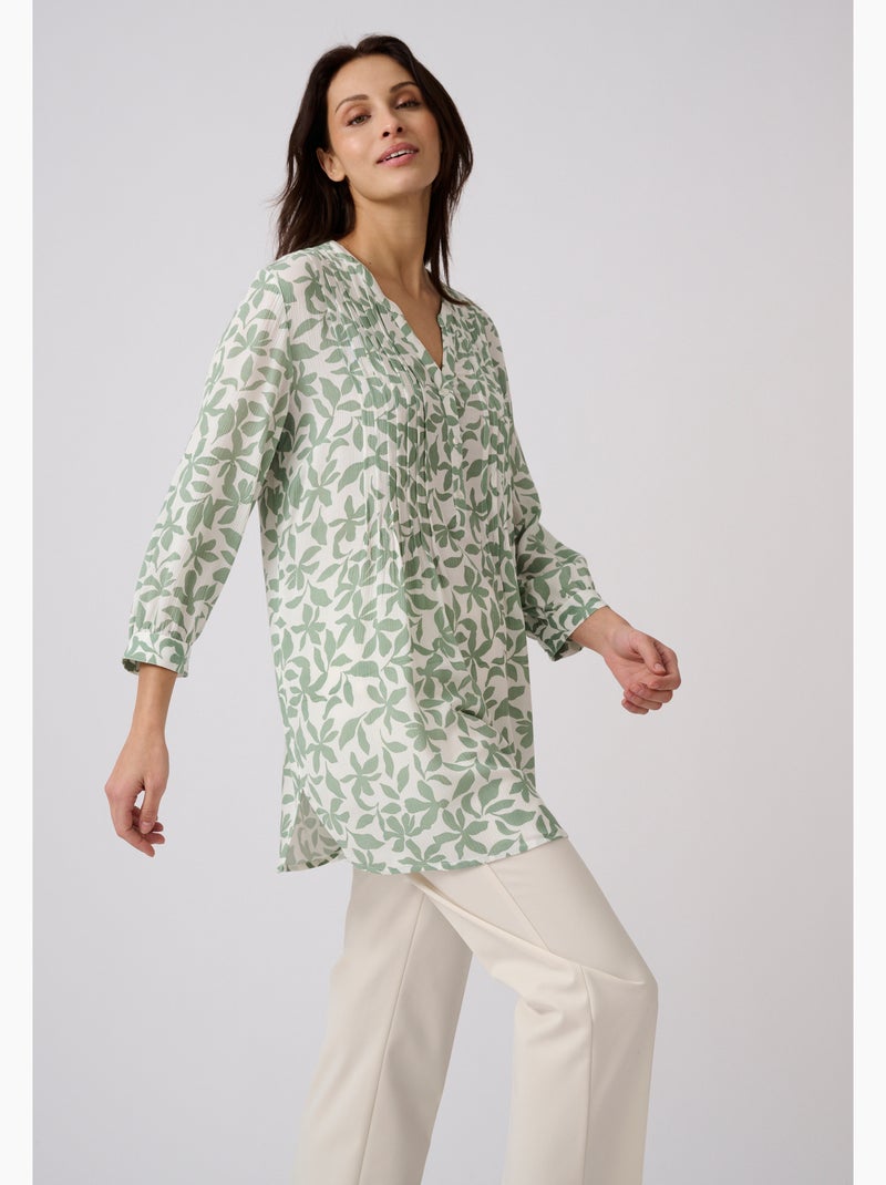 Tunique créponnée pure viscose - damart Vert pastel - Kiabi