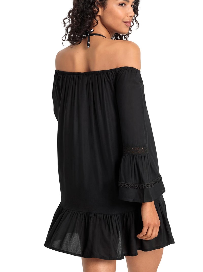 Tunique de plage Barfuss Noir - Kiabi