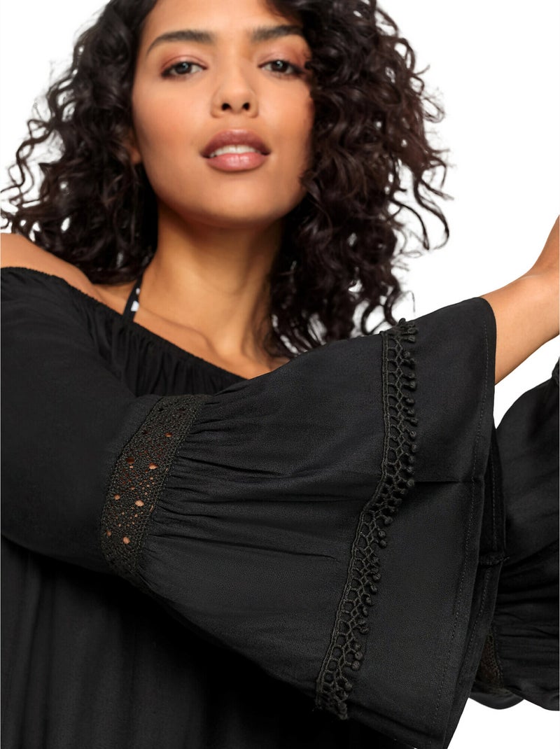 Tunique de plage Barfuss Noir - Kiabi