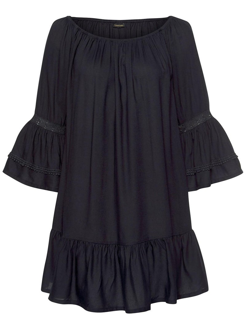 Tunique de plage Barfuss Noir - Kiabi