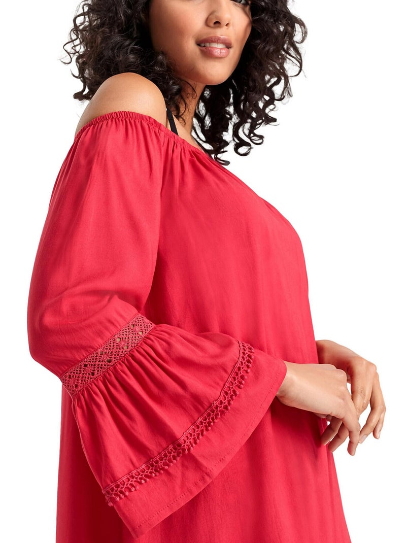 Tunique de plage Barfuss Rouge - Kiabi