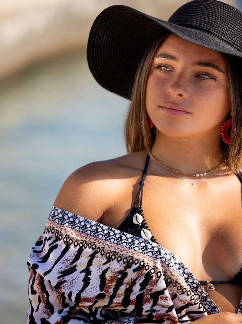 Tunique de Plage Beachrobe BlackPanther Blanc - Kiabi