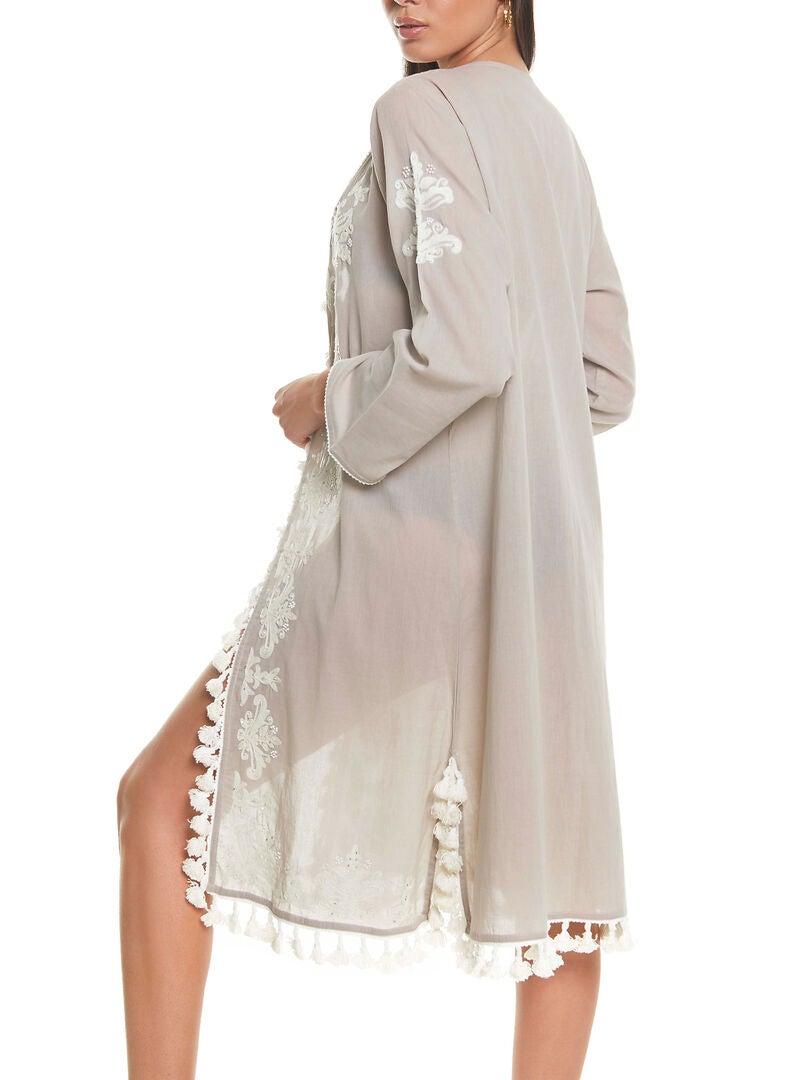 Tunique de plage brod?�e Complementos - Beige - Kiabi - 48.97�?�