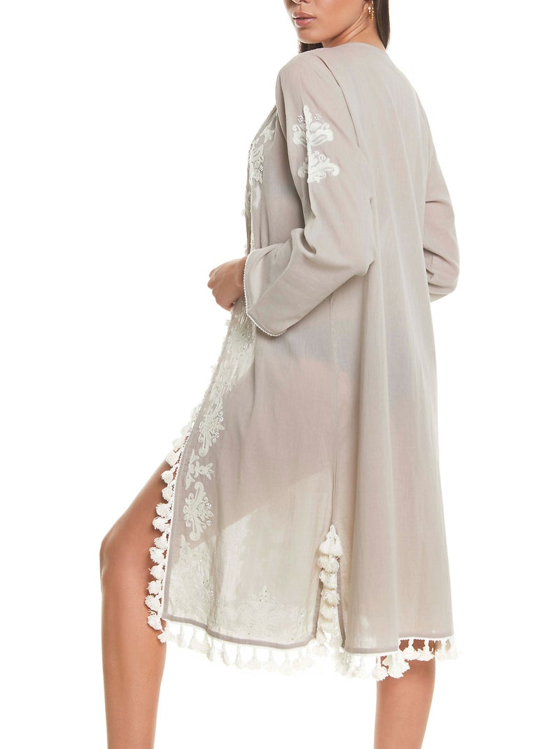 Tunique de plage brodée Complementos Beige - Kiabi