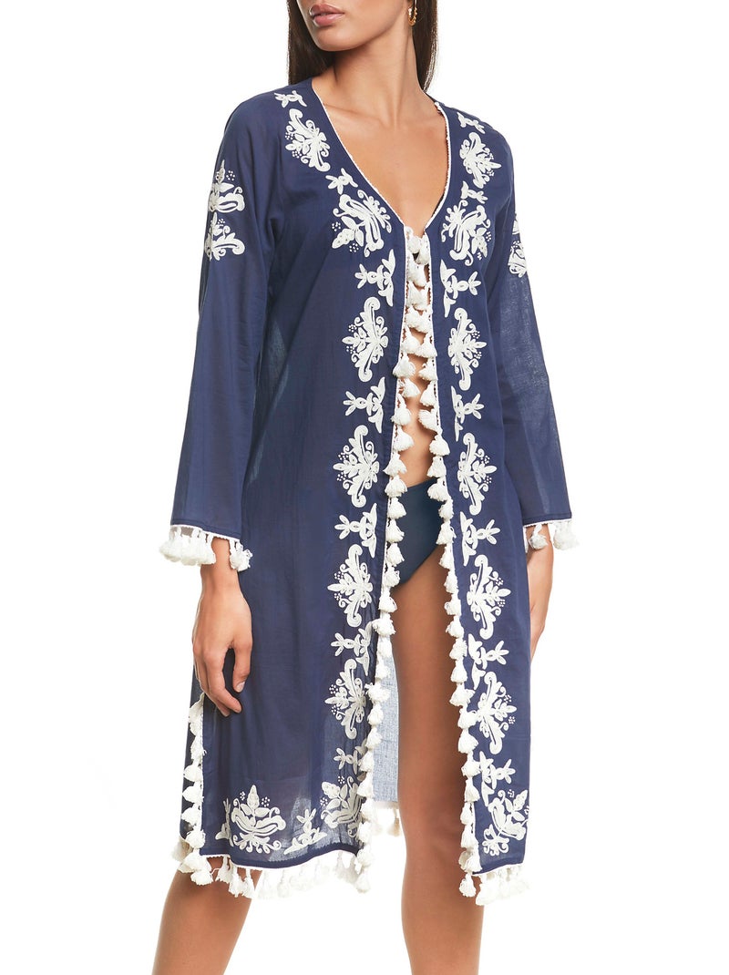 Tunique de plage brodée Complementos Bleu marine - Kiabi