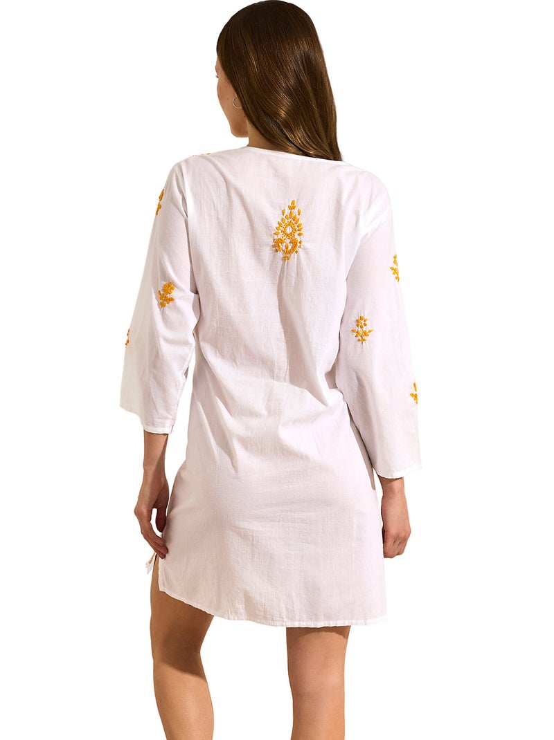 Tunique de plage brodée COMPLEMENTOS Jaune - Kiabi