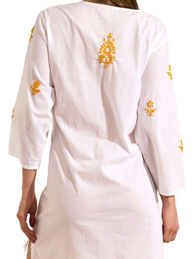 Tunique de plage brodée COMPLEMENTOS Jaune - Kiabi