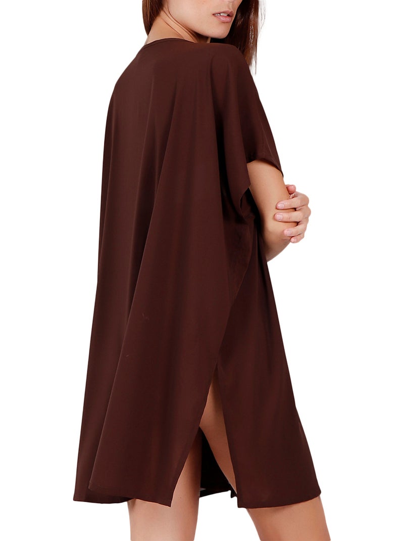 Tunique de plage chemise bright sequins Marron chocolat - Kiabi