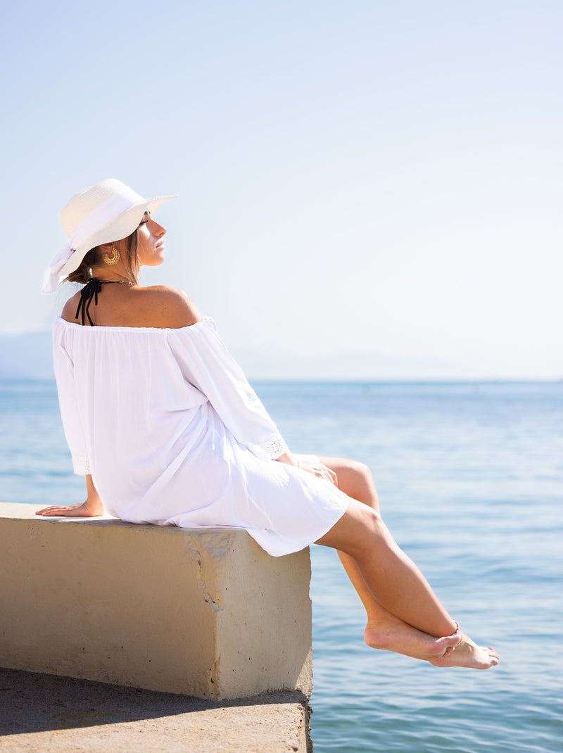 Tunique de Plage Cover Ines Blanc - Kiabi