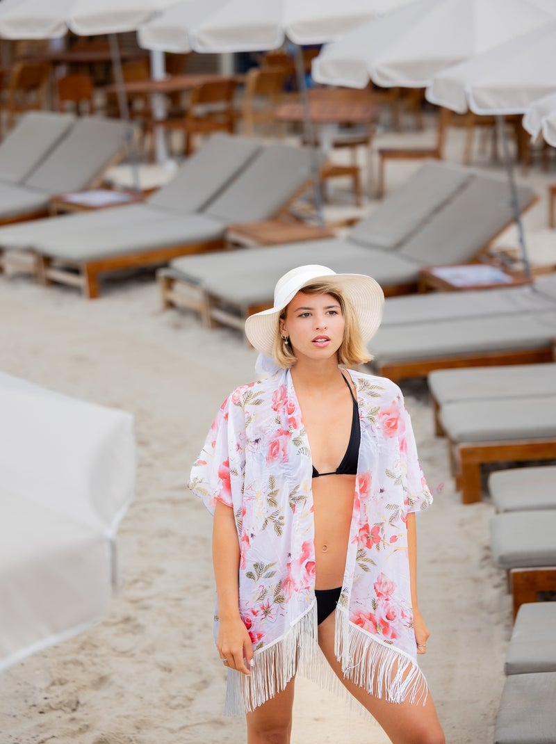 Tunique de Plage Cover Isa Blanc - Kiabi