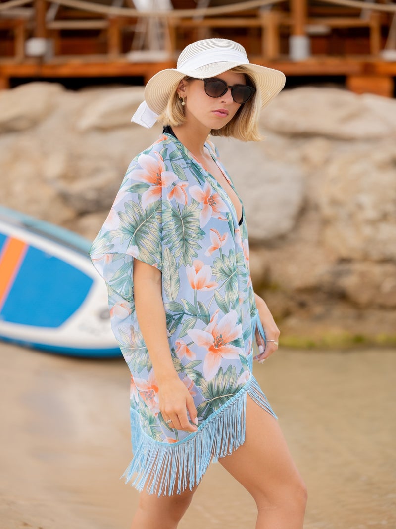 Tunique de Plage Cover Isa Vert d'eau - Kiabi