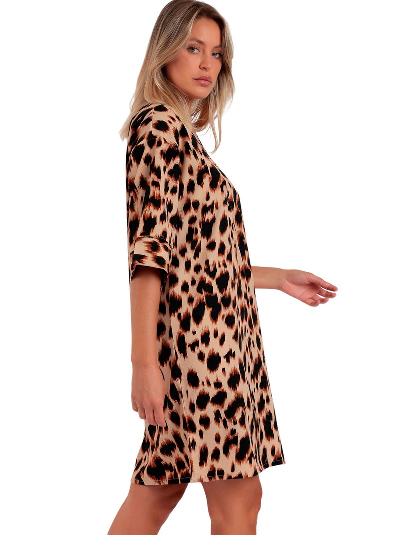 Tunique de plage demi-manches Big Skin Multicolore - Kiabi