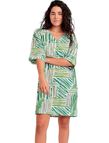 Tunique de plage demi-manches Green Summer
