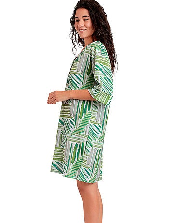 Tunique de plage demi-manches Green Summer