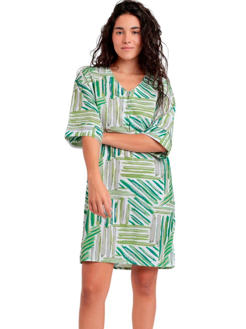 Tunique de plage demi-manches Green Summer Vert - Kiabi