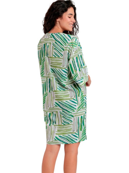 Tunique de plage demi-manches Green Summer - Kiabi