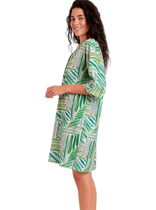 Tunique de plage demi-manches Green Summer - Kiabi