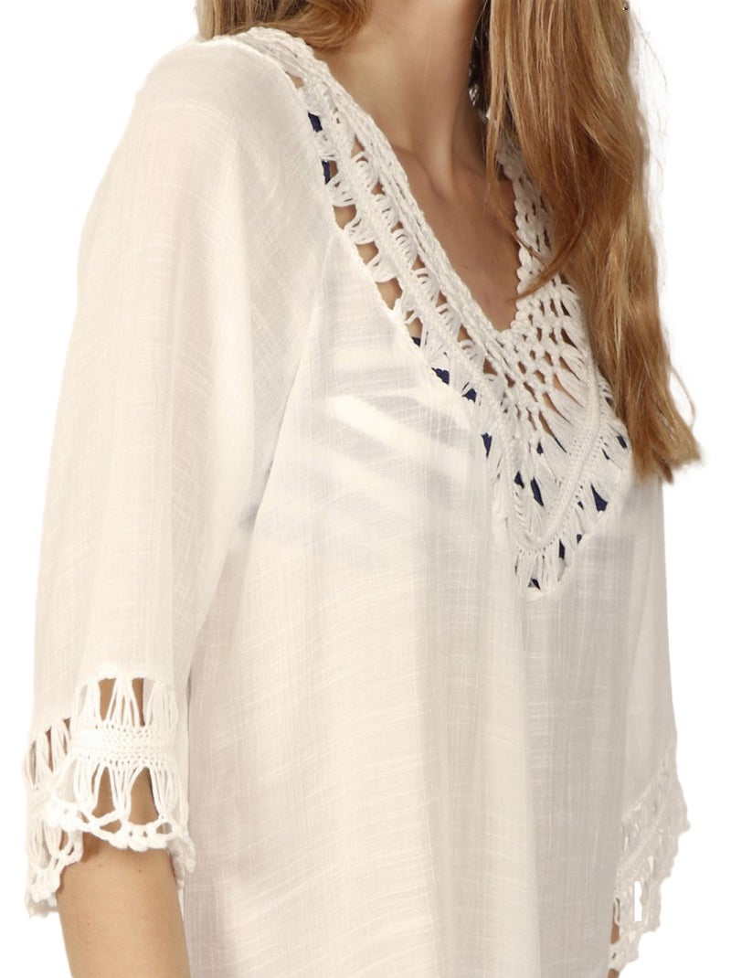 Tunique de plage Ibiza Ecru - Kiabi