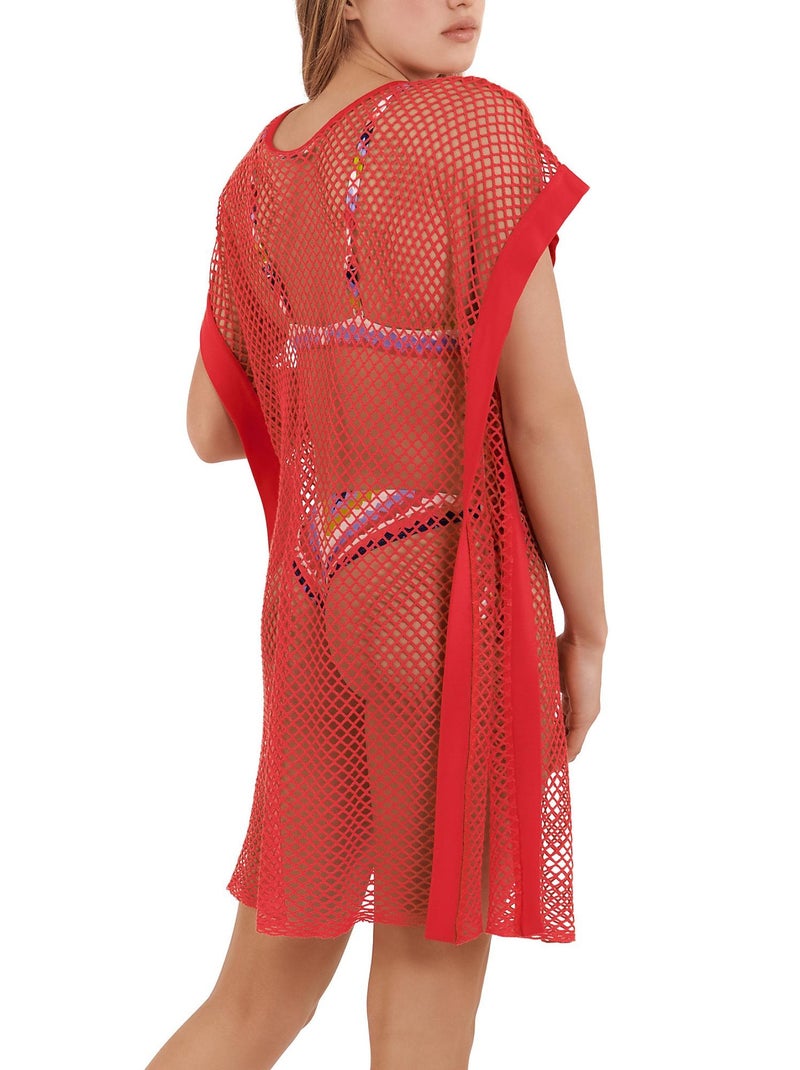 Tunique de plage Ibiza Orange corail - Kiabi