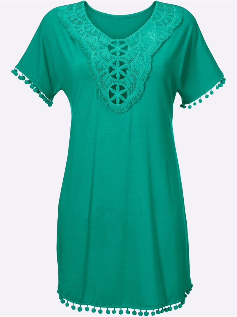 Tunique De Plage Jersey Fin - Taille Standard - Witt Bleu Vert - Kiabi