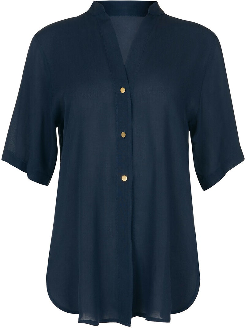 Tunique de plage manches courtes Tunis Bleu - Kiabi