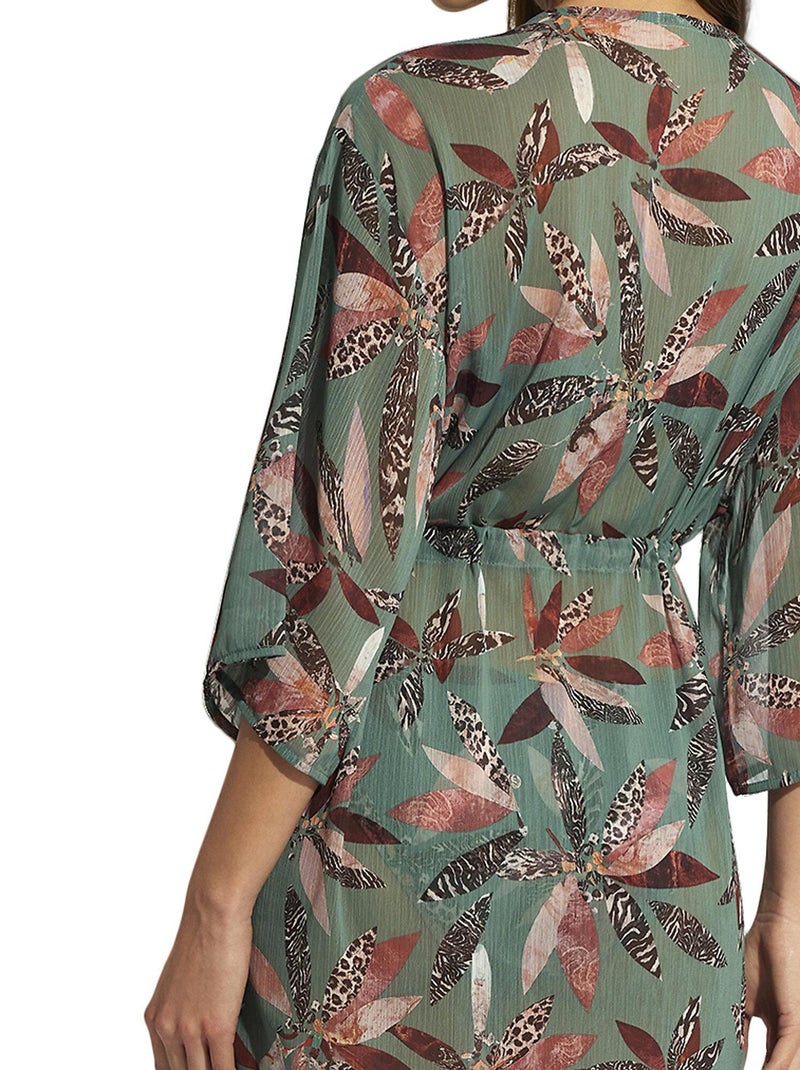 Tunique de plage manches trois-quarts Jamaica Vert - Kiabi