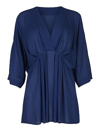 Tunique de plage manches trois-quarts Panama