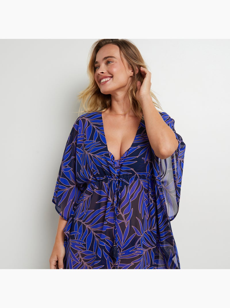 Tunique Cache-cœur Violette E7 Pour Femme - Top Léger été Plage - NEUF