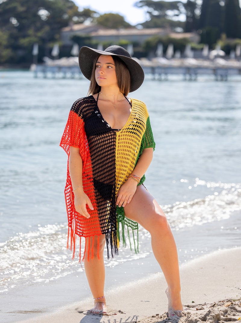 Tunique de Plage Strip Paola Multicolore - Kiabi