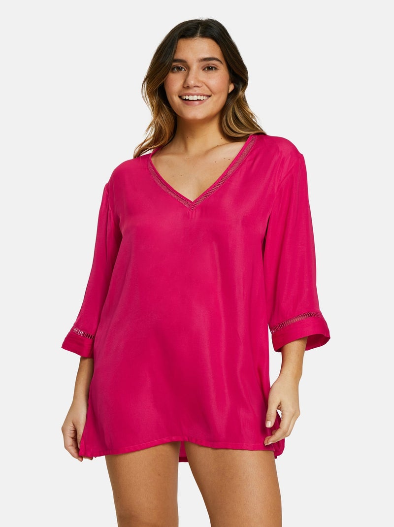 Tunique de plage Sunrise Beach Sans Complexe Rose fushia - Kiabi