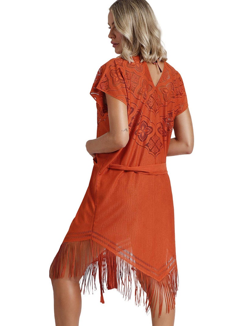Tunique de plage Sunset Palm Orange - Kiabi