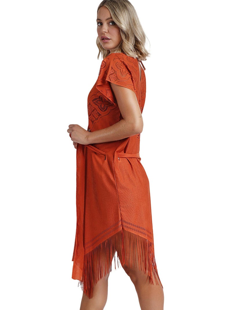 Tunique de plage Sunset Palm Orange - Kiabi