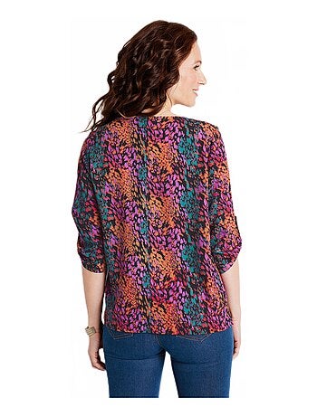 Tunique droite col V mi-longue imprimée