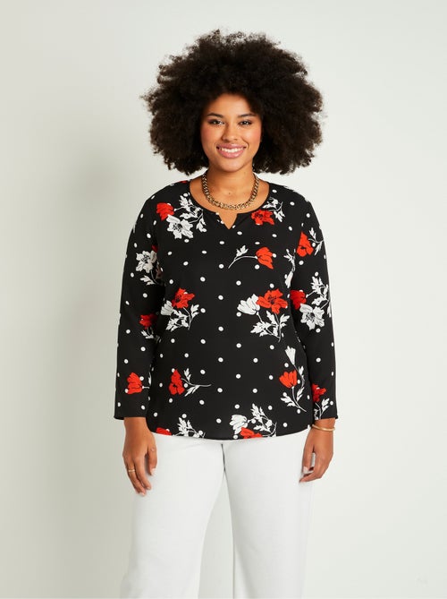 Tunique droite courte fleurie - Afibel - Kiabi